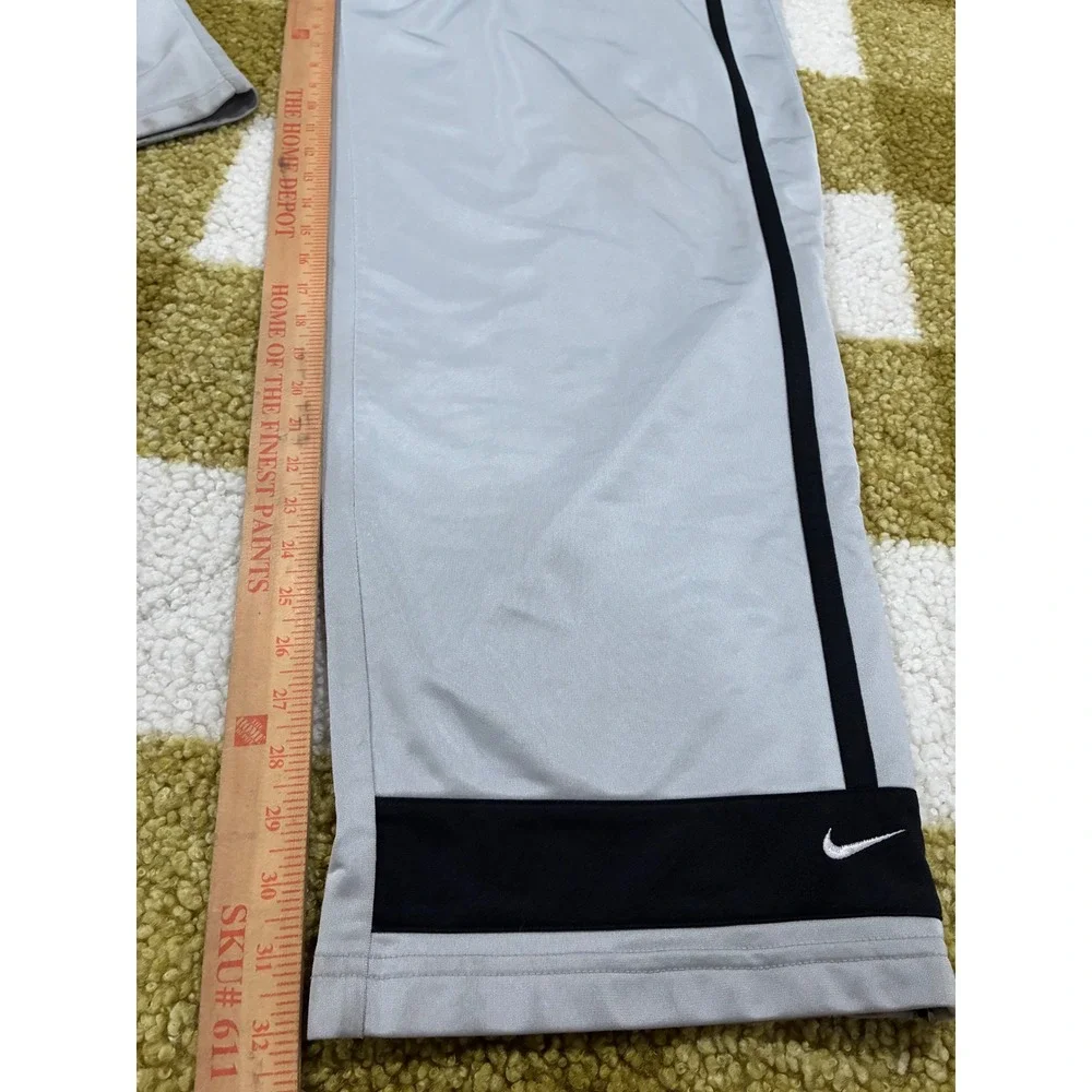 Nike Mens XXL Grey Black Stripe Athletic‎ Track Pants Zipper Ankle S1-NKA